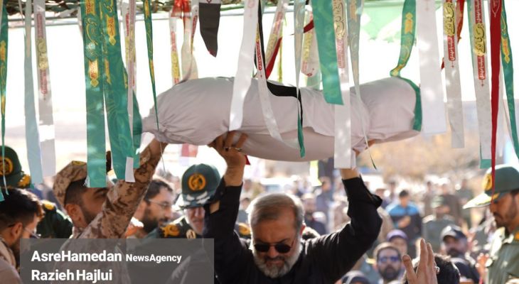 تشییع و تدفین شهید گمنام در پادگان سیدالشهدا