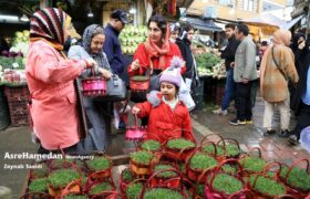 شلوغی بازار عید در همدان