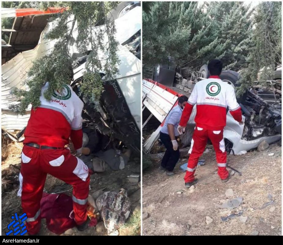 مرگ دو سرنشین خودرو سقوط خودرو به دره در گردنه گاماسیاب نهاوند