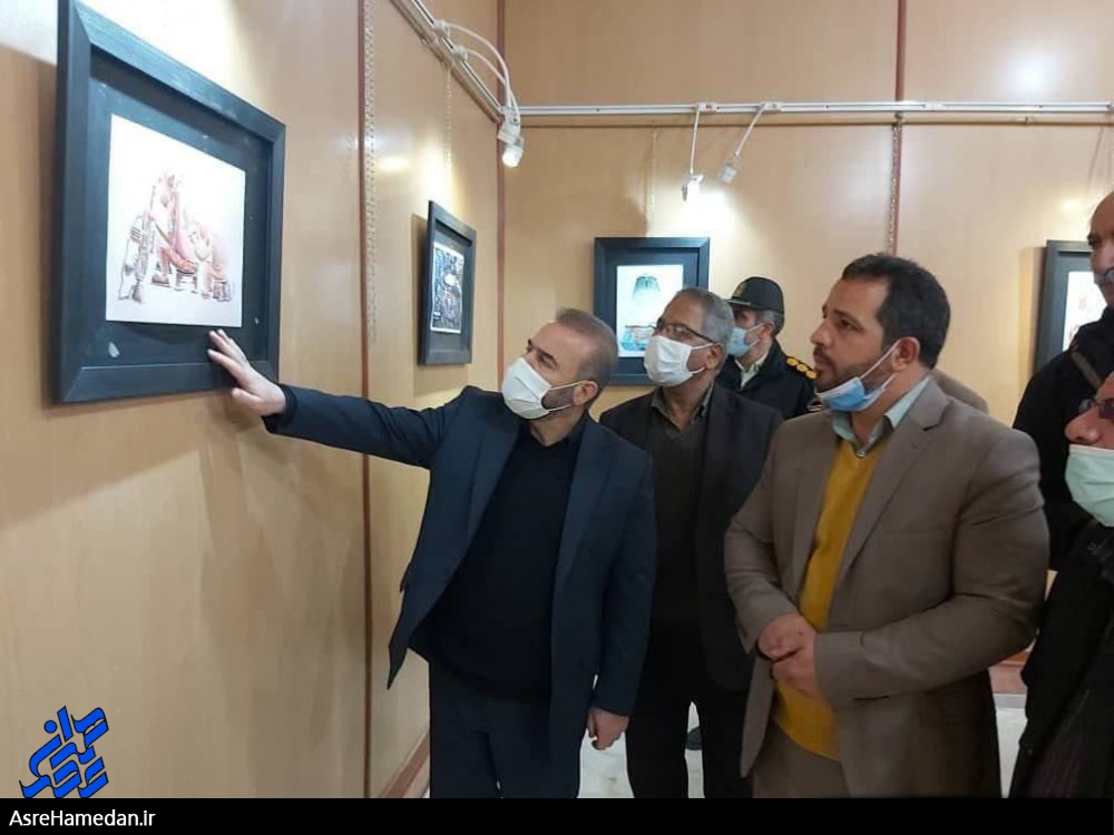 برپایی نمایشگاه عکس و هنرهای تجسمی به مناسبت سالگرد شهادت سردار سلیمانی در نهاوند+تصاویر